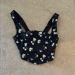 Reformation Blue Bustier Fitted Tank Top